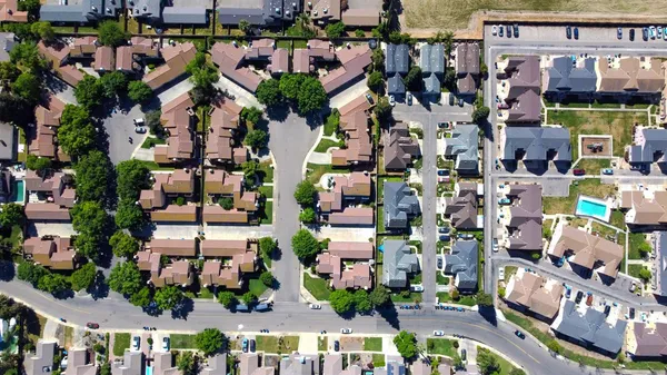 an aerial view of multiple house