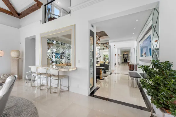 a view of a terrace with yard