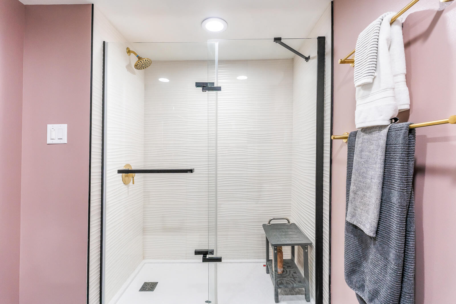 453 Chestnut Street Valparaiso, IN 46385 - Photo 40 of 47 a bathroom with a shower and a glass door