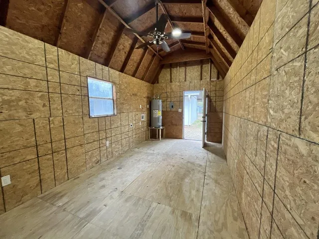 a view of a indoor garage