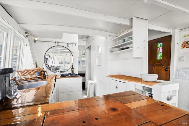 an outdoor space with furniture