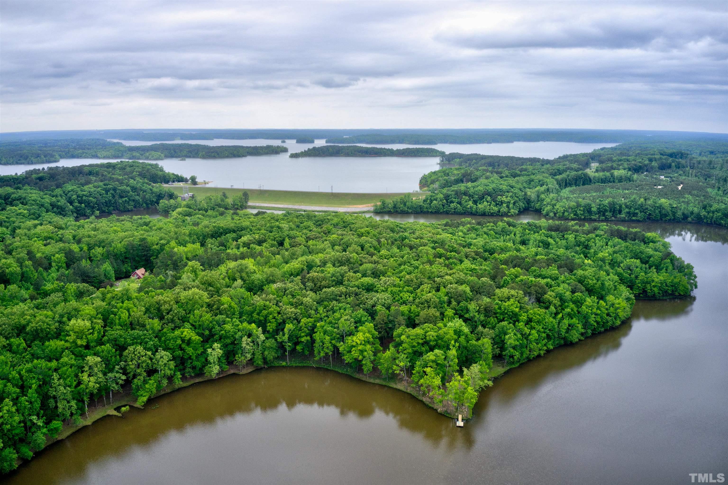 a view of a garden with a lake view