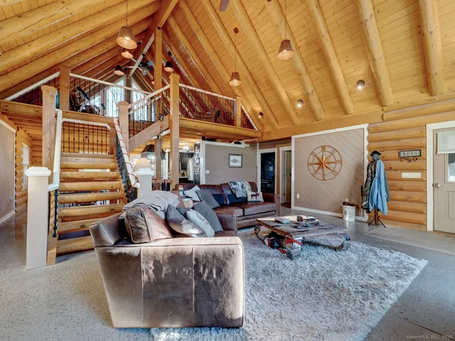 a living room with furniture