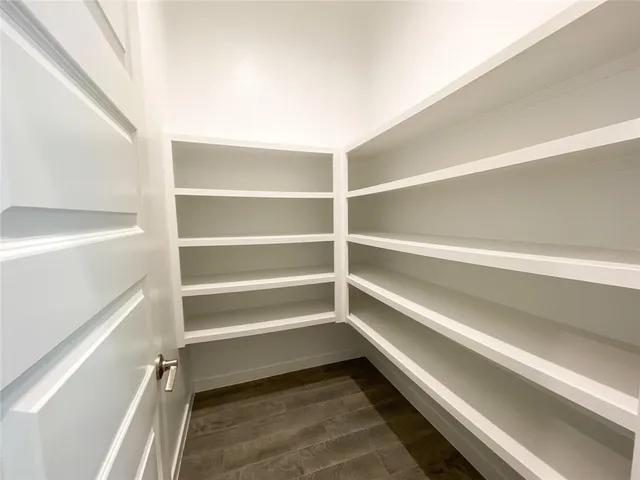 a storage room with empty racks