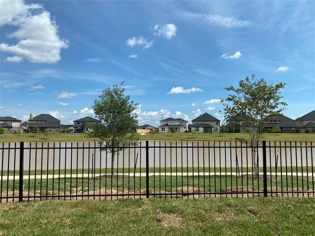 a view of a park with swings