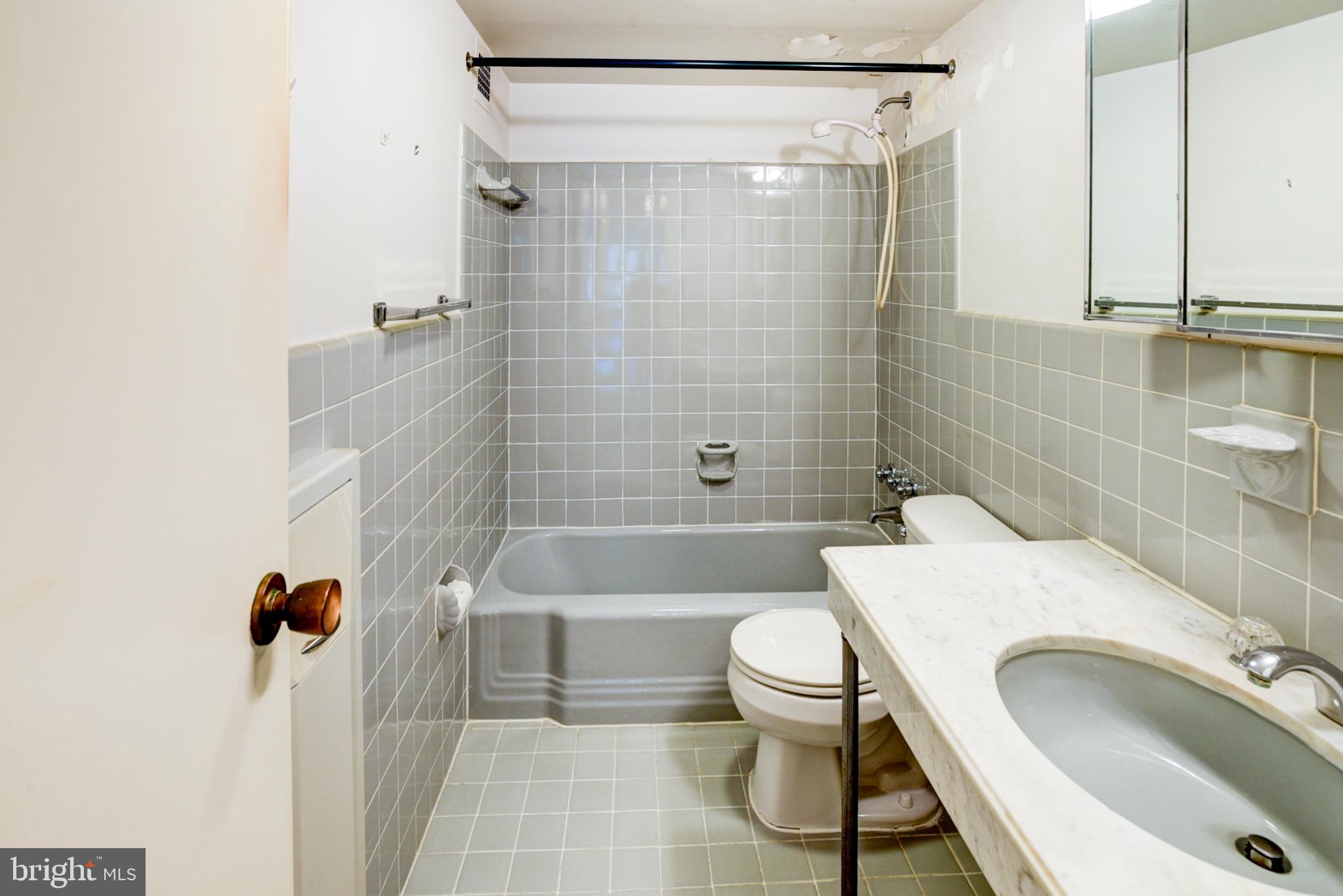 4201 Cathedral Avenue Northwest, Unit 201E Washington, DC 20016 - Photo 23 of 66 a bathroom with a sink toilet and shower