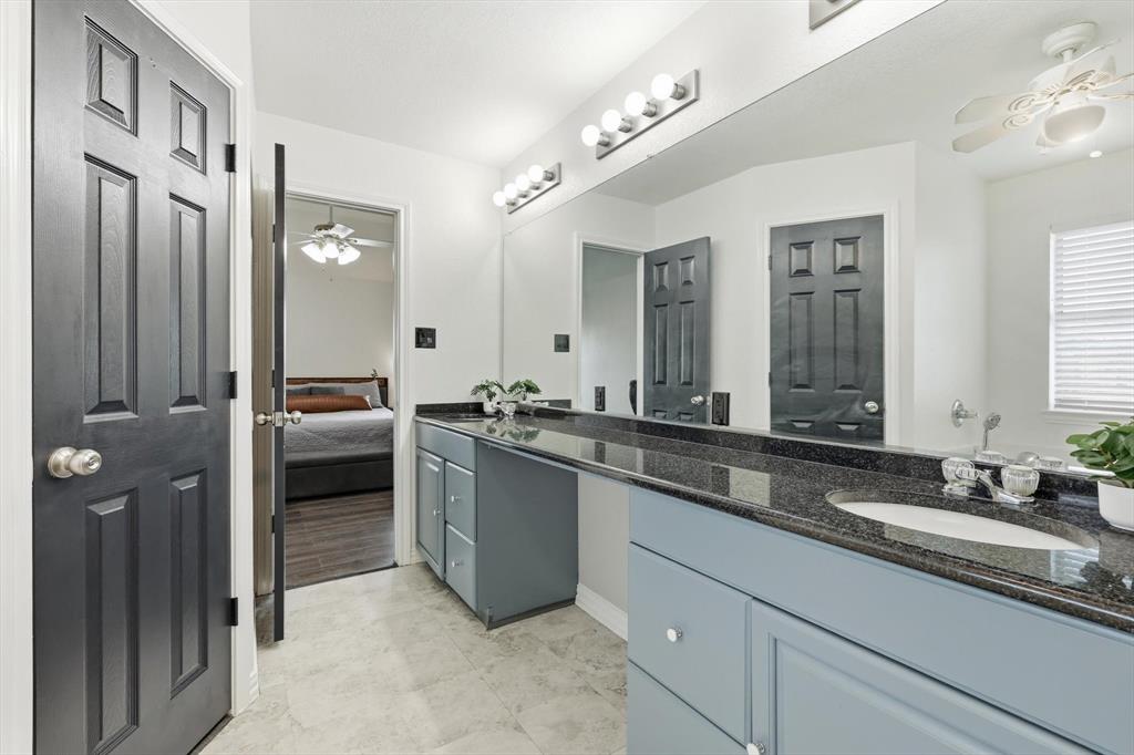 217 Seay Road Italy, TX 76651 - Photo 23 of 38 Ensuite bathroom featuring a ceiling fan and double vanity