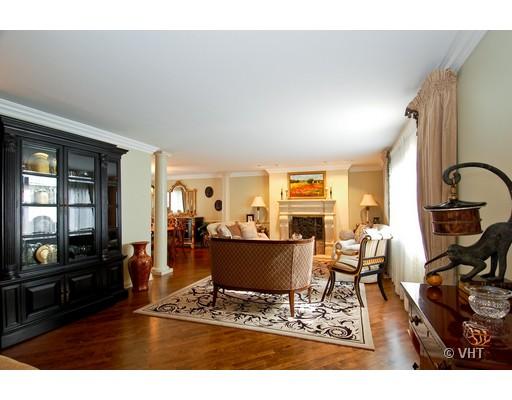 53 Park Lane, Unit 53 Park Ridge, IL 60068 - Photo 2 of 16 a living room with furniture a wooden floor and a flat screen tv