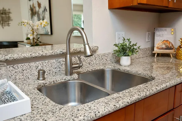 a close view of sink and tap