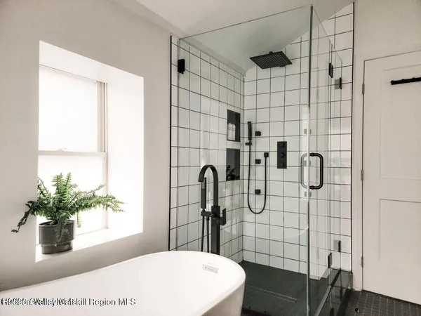 a bathroom with a shower