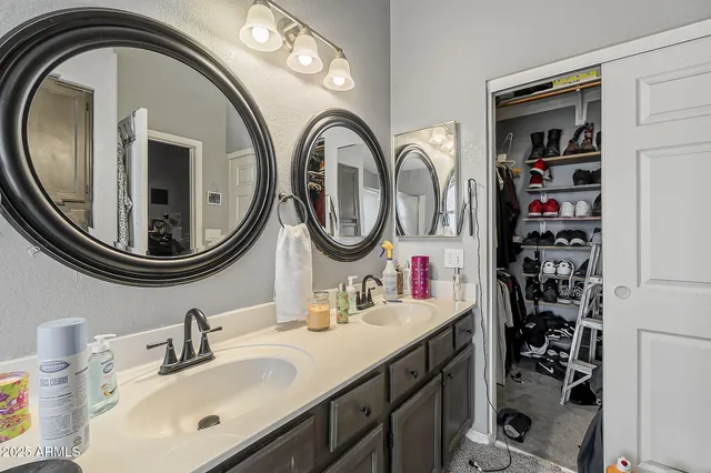 a view of a storage room with racks