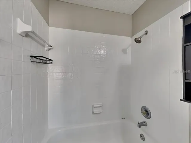 a bathroom with a bathtub