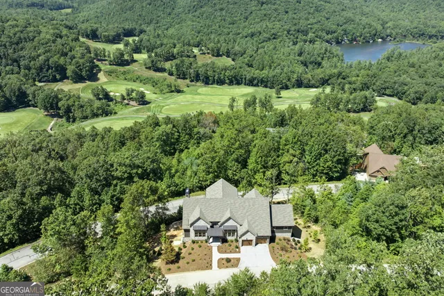 an aerial view of a house