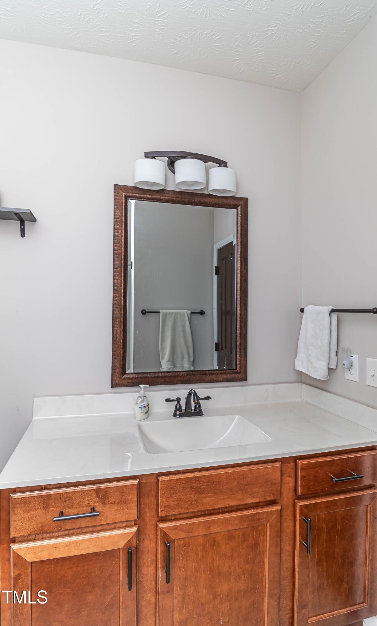 1852 Alderman Mill Road Dunn, NC 28334 - Photo 20 of 36 a bathroom with a sink and a mirror