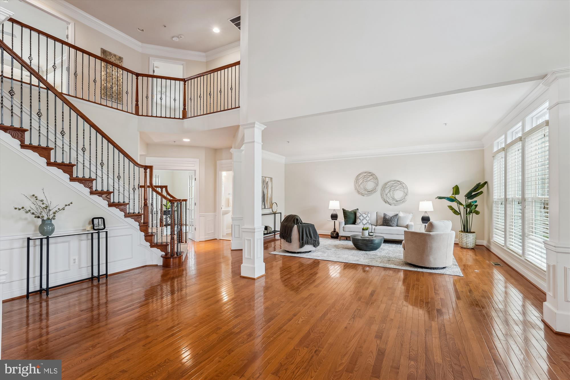 4806 Fair Hill Road Olney, MD 20832 - Photo 8 of 77 Dual Staircase w/ gleaming hardwood floors