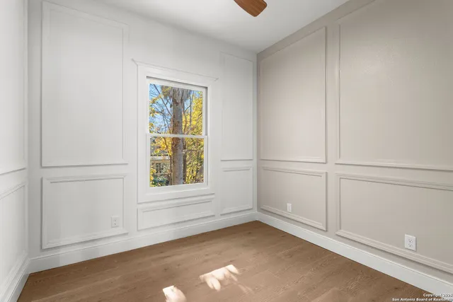 an empty room with a window