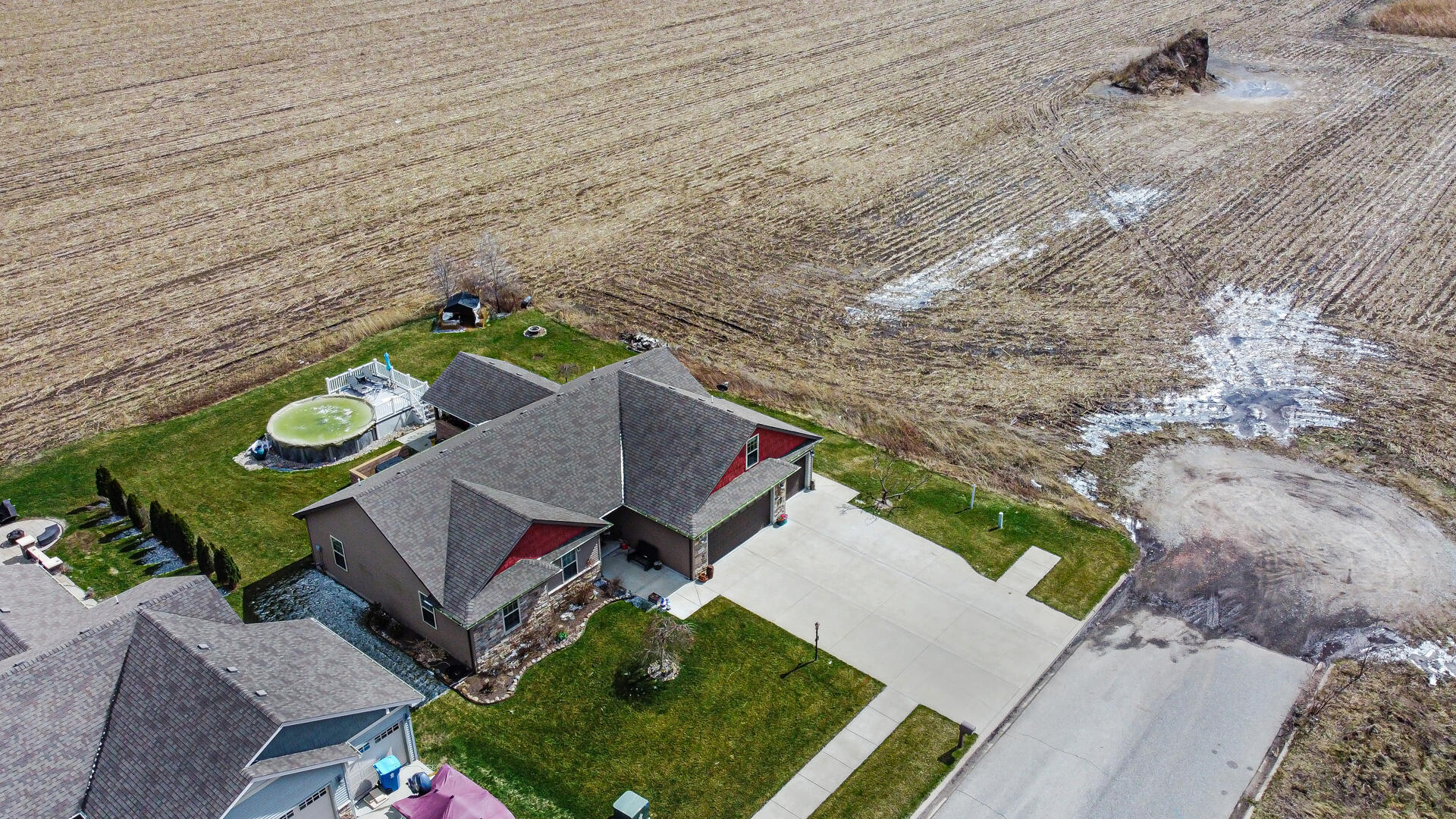1913 Holly Street Southeast De Motte, IN 46310 - Photo 36 of 42 an aerial view of a house with a yard