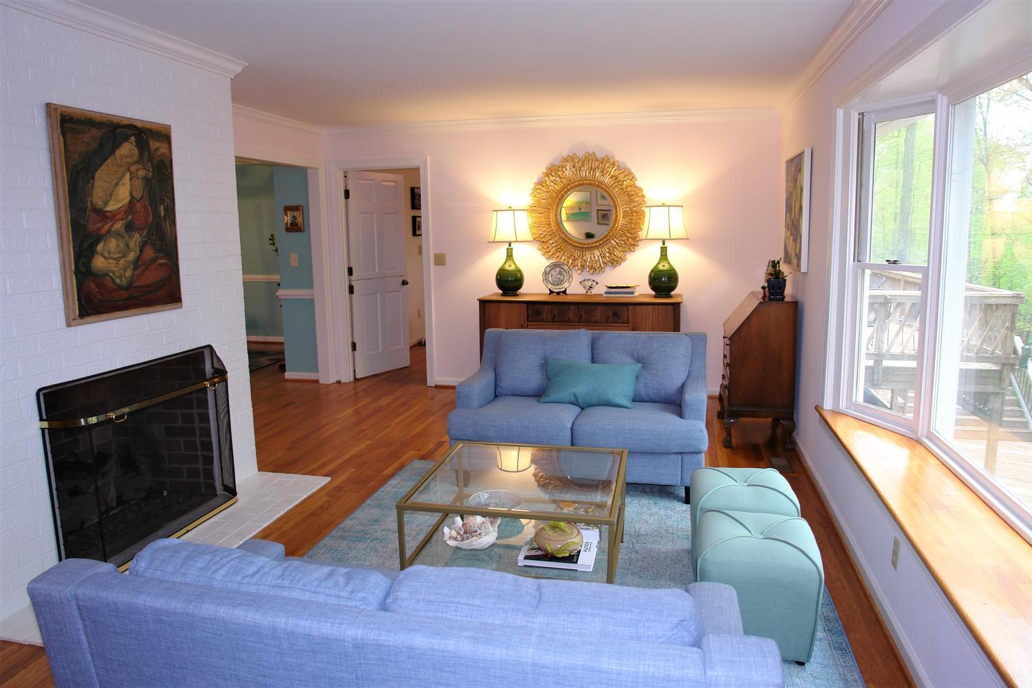 219 Darwin Road Southwest Roanoke, VA 24014 - Photo 7 of 58 a living room with furniture and a fireplace