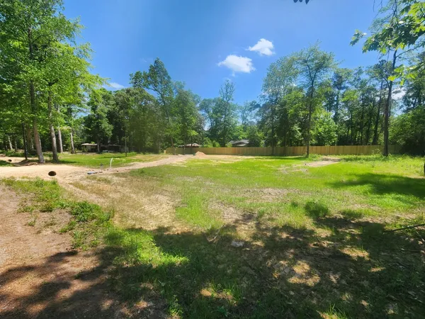 a view of a garden with a slide
