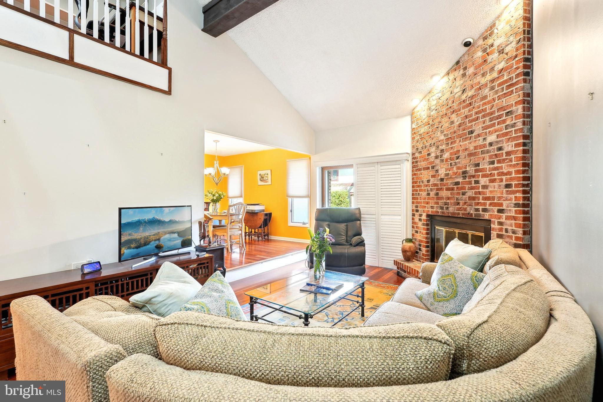 295 Uxbridge Cherry Hill, NJ 08034 - Photo 17 of 38 Livng Room With WB Brick Fireplace
