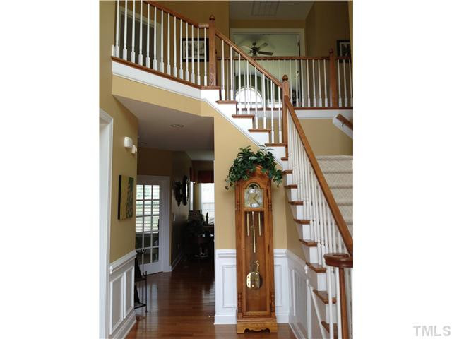 524 Elan Hall Road Cary, NC 27519 - Photo 3 of 25 Gracious Foyer with dual stairway landing leading up to fabulous second story landing Foyer