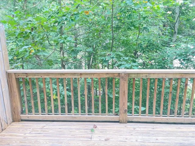 a view of a wooden deck