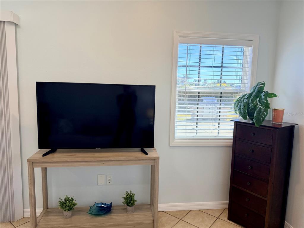 9404 Southeast 49th Terrace Webster, FL 33597 - Photo 16 of 42 a living room with a flat screen tv and a potted plant