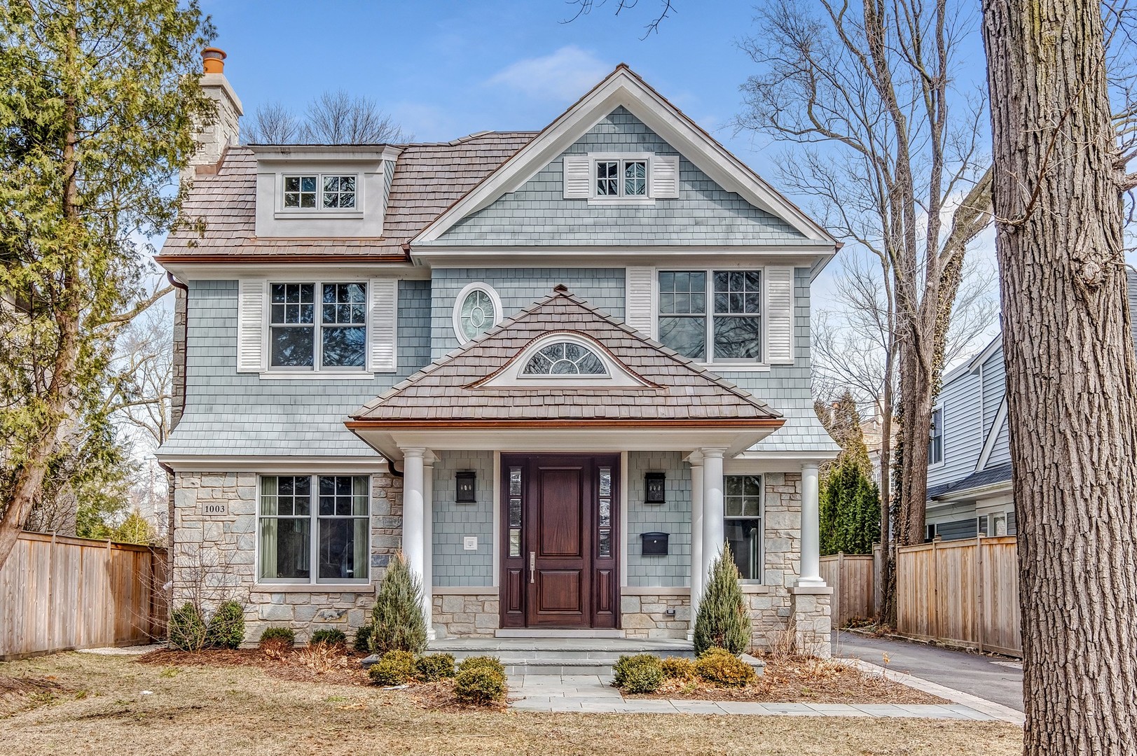 a front view of a house