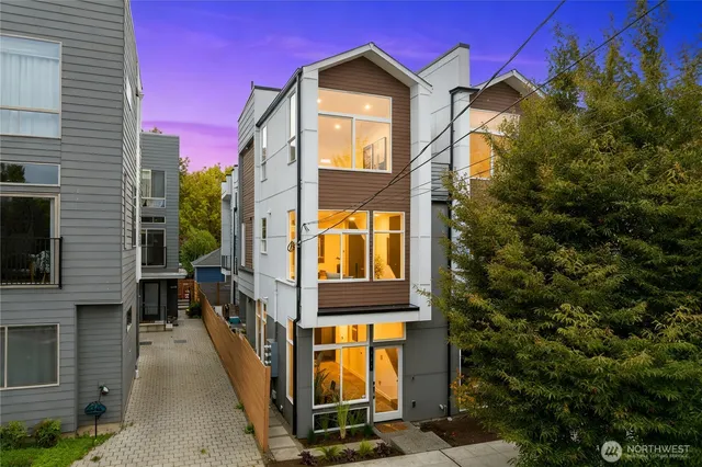 a view of a house with a glass door