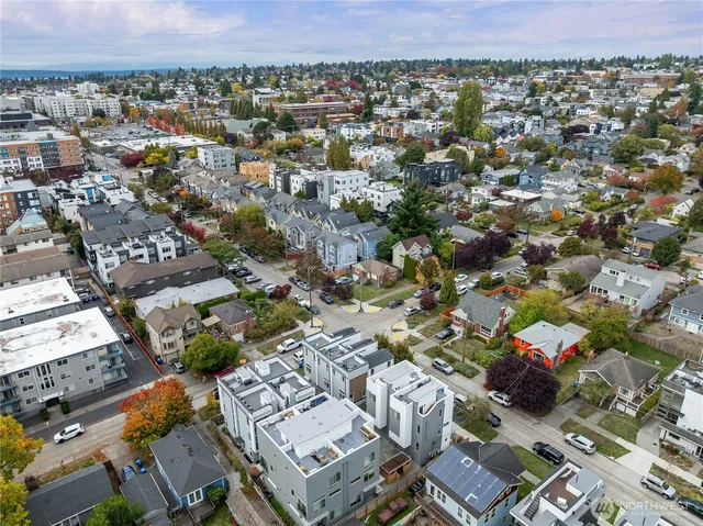 an aerial view of a city