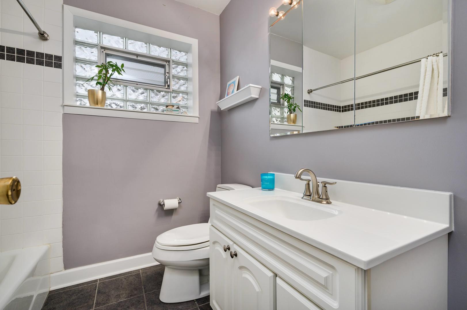 1924 Linneman Street Glenview, IL 60025 - Photo 19 of 24 a bathroom with a sink a toilet and a mirror