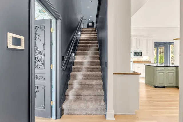 a view of a park with trees