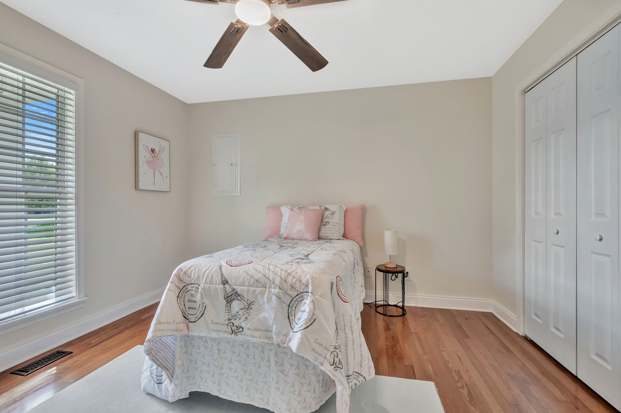 2044 Old Blacktop Road McEwen, TN 37101 - Photo 37 of 45 a bedroom with a bed and wooden floor