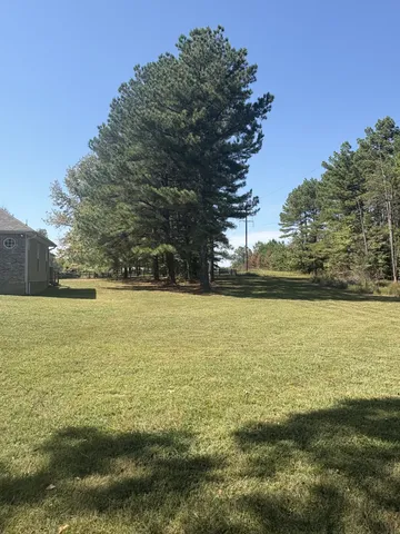 a view of wooden deck and a yard