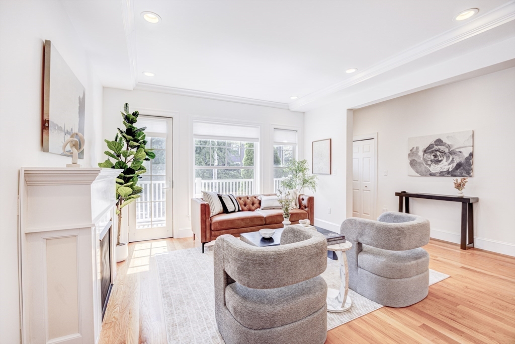 19 Harris Street, Unit 2 Brookline, MA 02446 - Photo 6 of 31 a living room with furniture and a potted plant