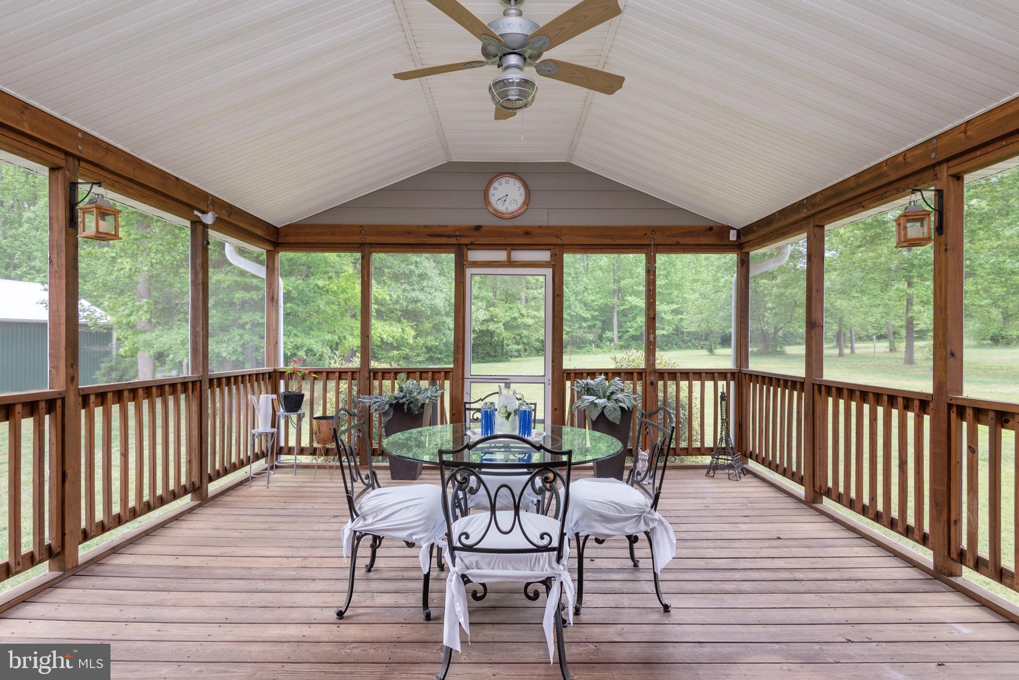 14180 Round Hill Road King George, VA 22485 - Photo 23 of 59 Screened In Back Deck with Ceiling Fan