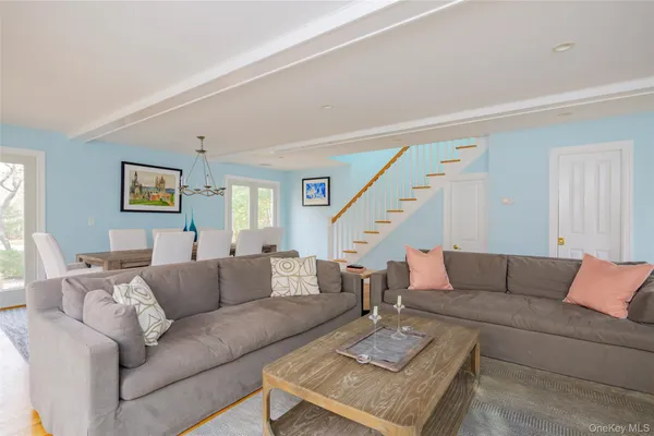 a living room with furniture and a couch
