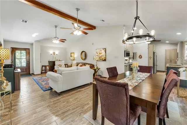 a living room with furniture