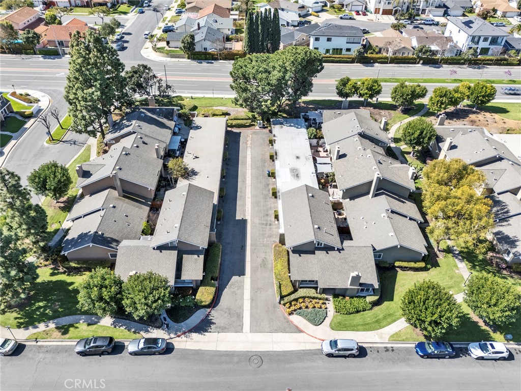5 Hartford, Unit 36 Irvine, CA 92604 - Photo 34 of 37 an aerial view of residential houses with outdoor space and parking
