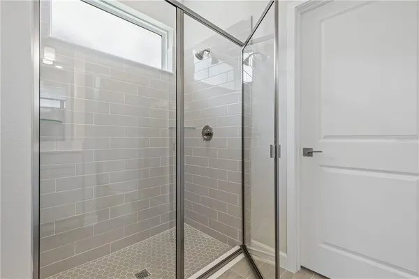 a bathroom with a shower