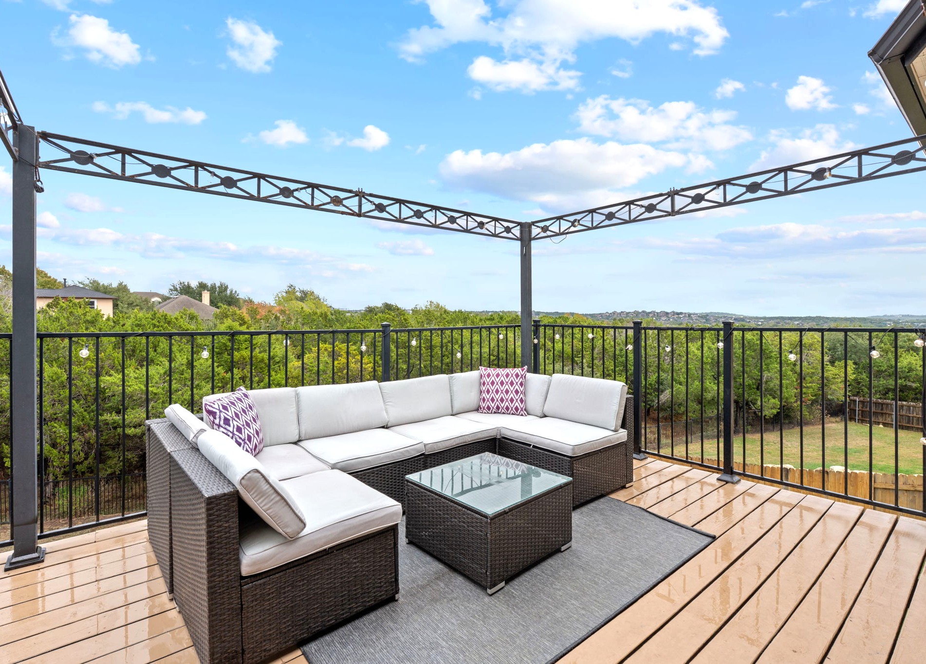 View of wooden deck