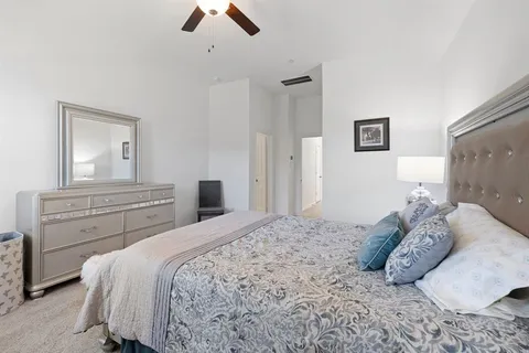 a front view of house with a garden