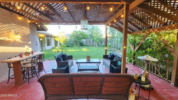 a outdoor view with a sitting space