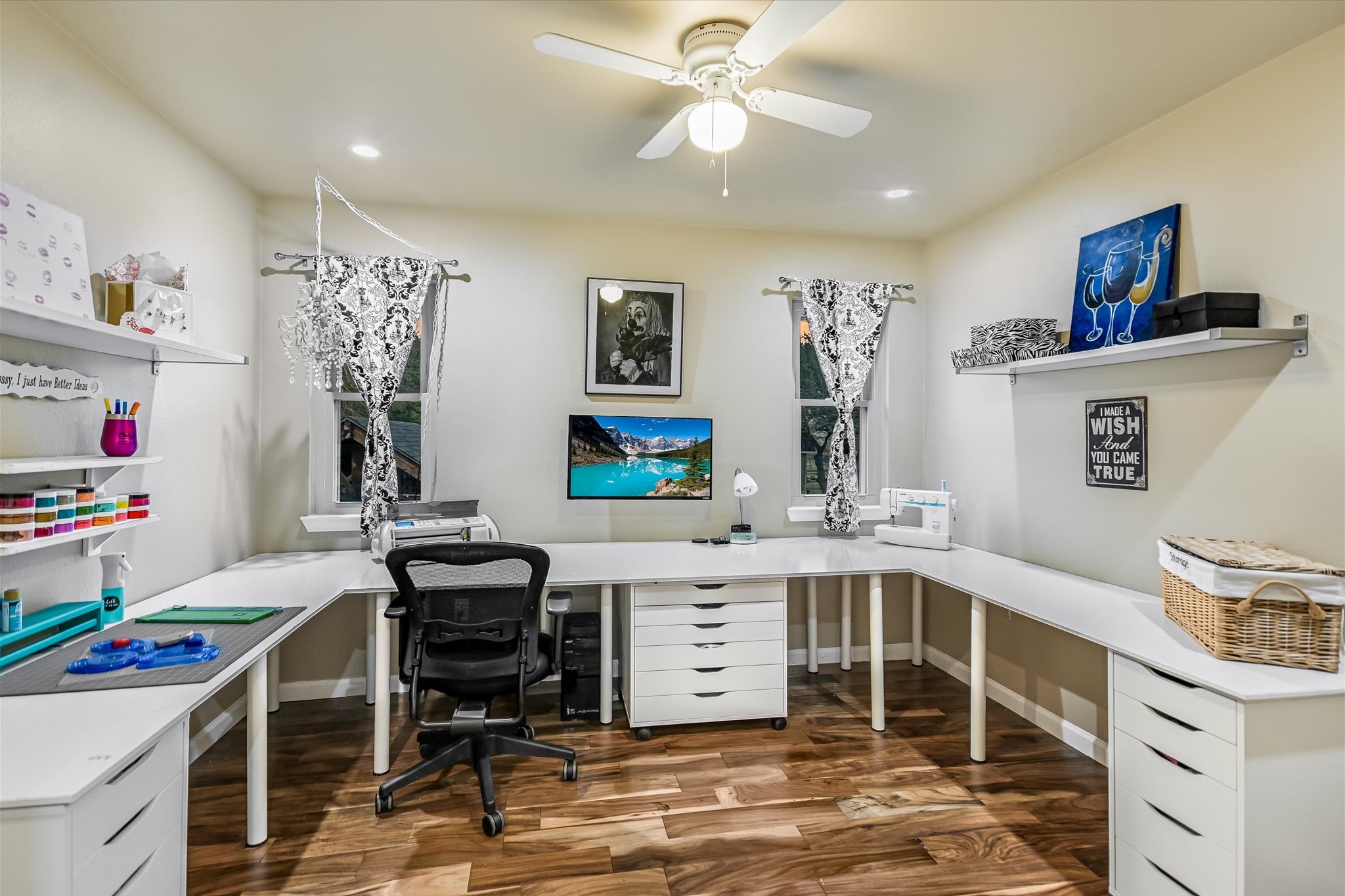 1801 Sun Lake Round Rock, TX 78681 - Photo 22 of 31 Upstairs "flex" space. Currently a crafting room, would make a great playroom, workout room, second office, additional bedroom (though no closet), or homeschool room.