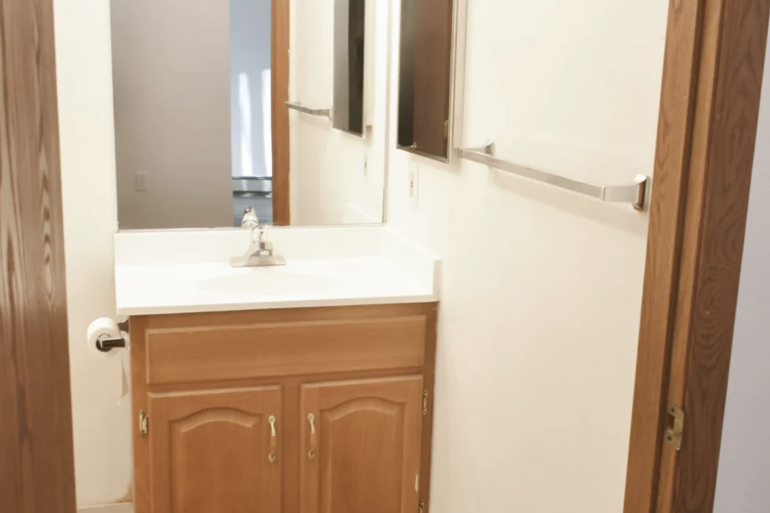 839 South Clinton Street Stockbridge, MI 49285 - Photo 16 of 29 a bathroom with a sink and a mirror