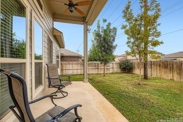 a view of a backyard