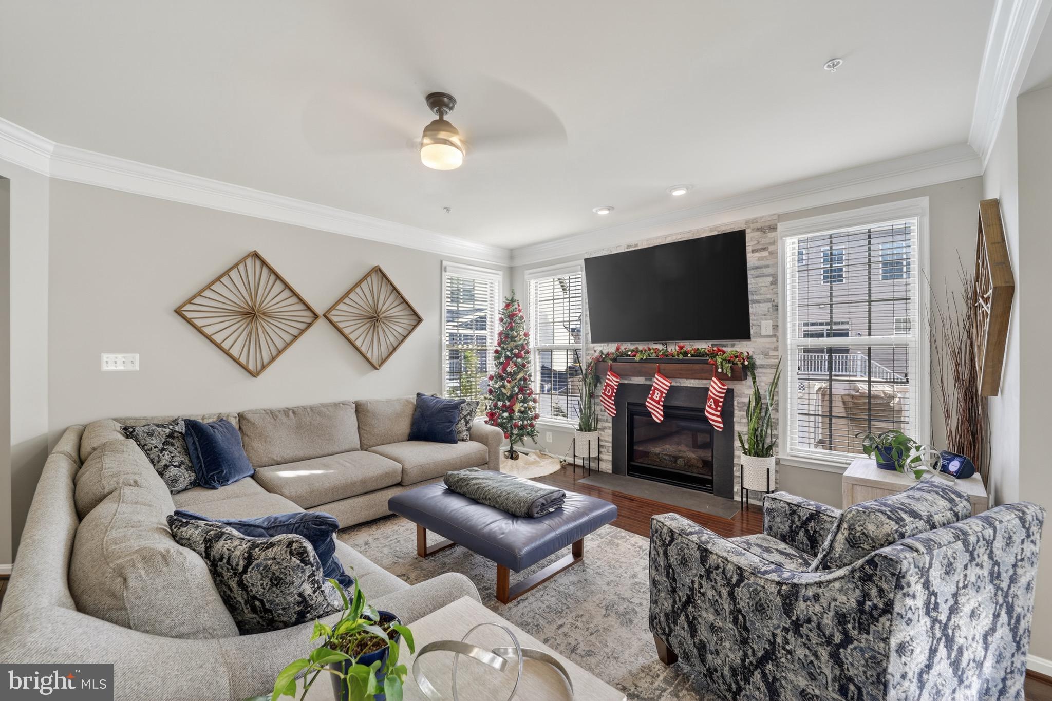 9205 Rice Avenue Lanham, MD 20706 - Photo 20 of 68 a living room with fireplace furniture and a flat screen tv