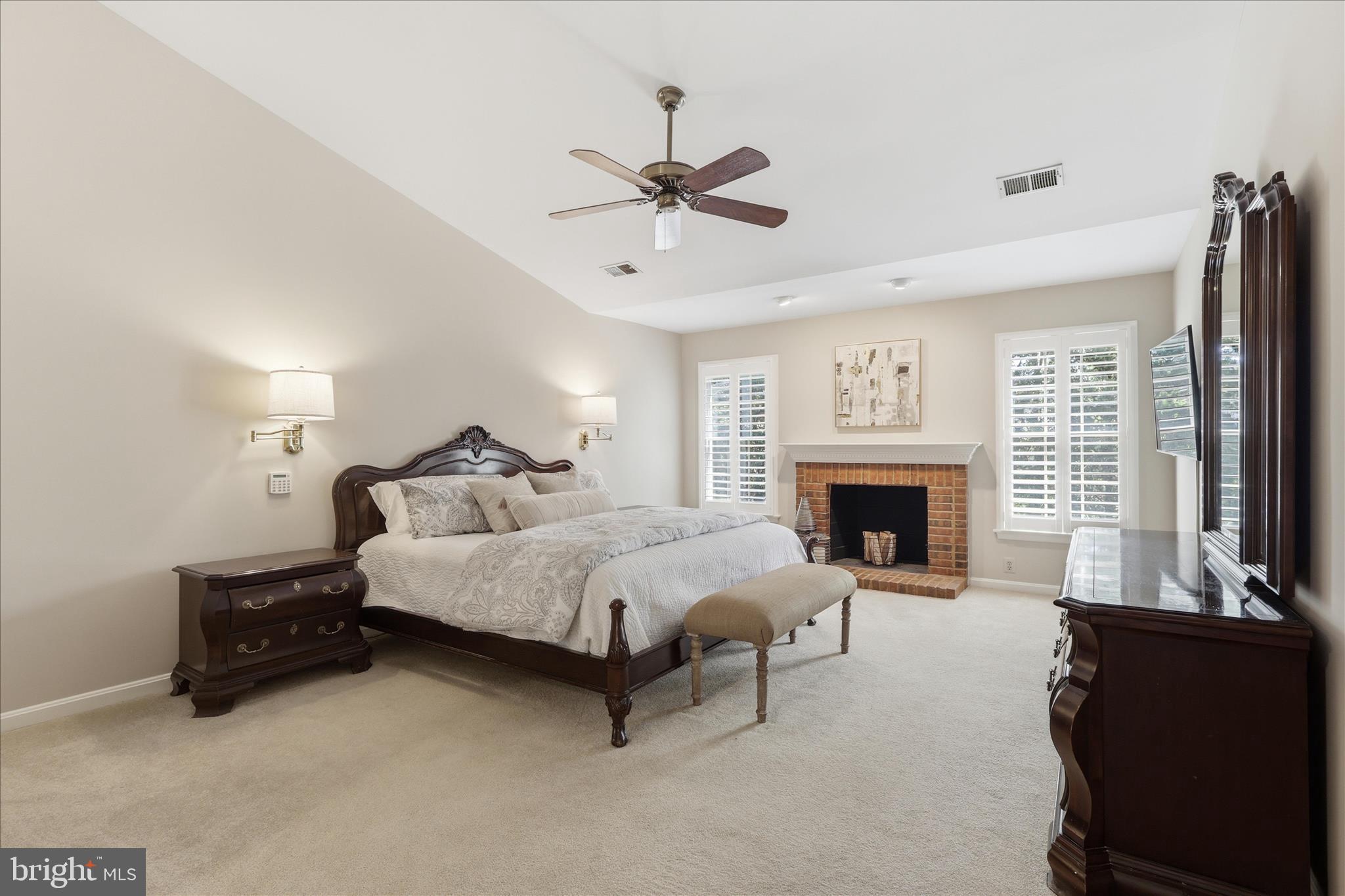 5014 Glen Park Road Annandale, VA 22003 - Photo 24 of 80 Primary Bedroom w/ fireplace & vaulted ceiling
