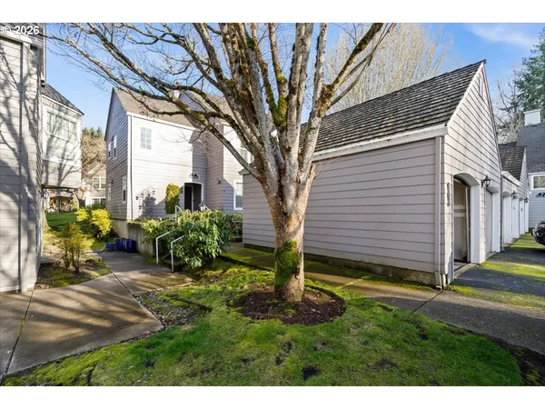 a view of backyard of house