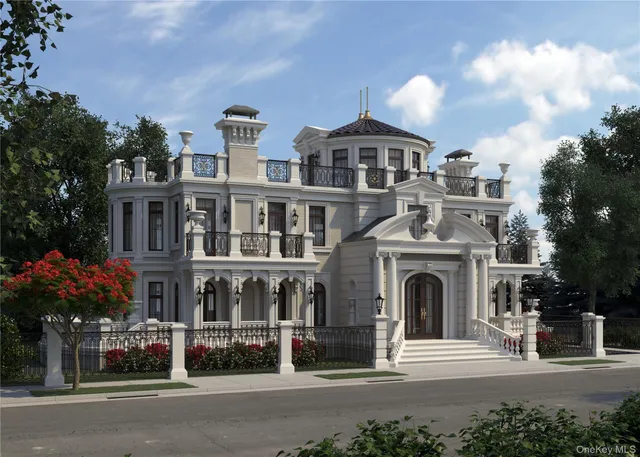 a front view of a multi story building